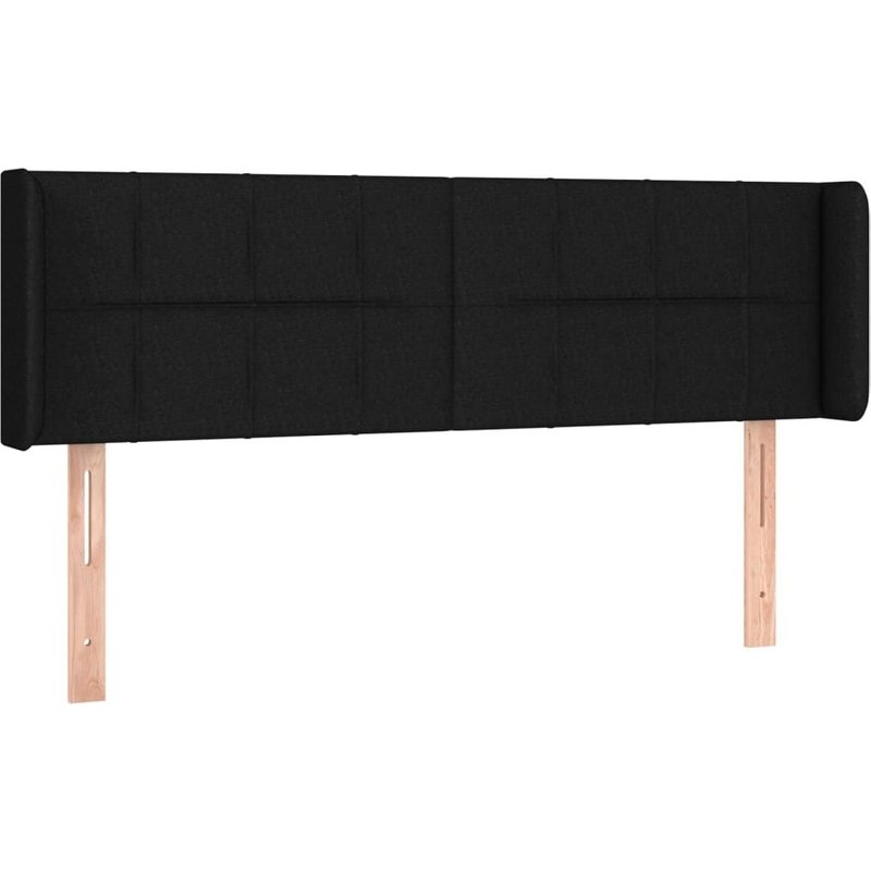 TĂȘte De Lit Accessoire Couchage Chambre Ă Coucher Meuble Ă Led 147 X 16 X 78/88 Cm Tissu Noir Tdl0200687