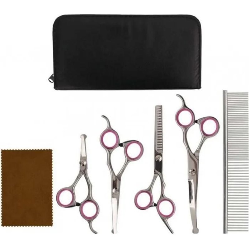 Vidaxl Ensemble De Ciseaux De Toilettage Pour Chien 5 Pcs