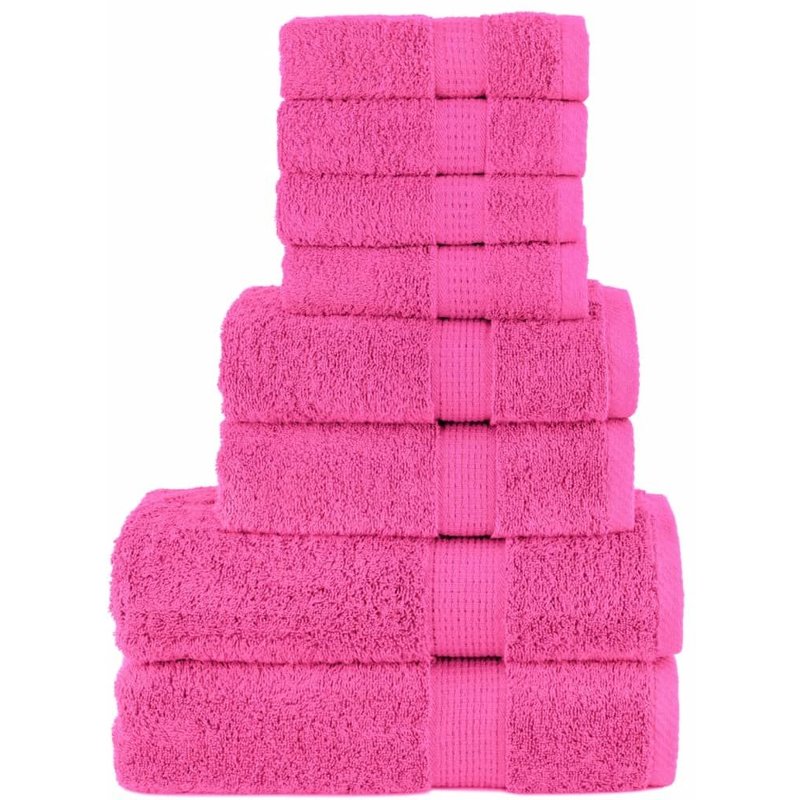 Vidaxl Ensemble De Serviettes De Qualité Supérieure Solund 8 Pcs Rose