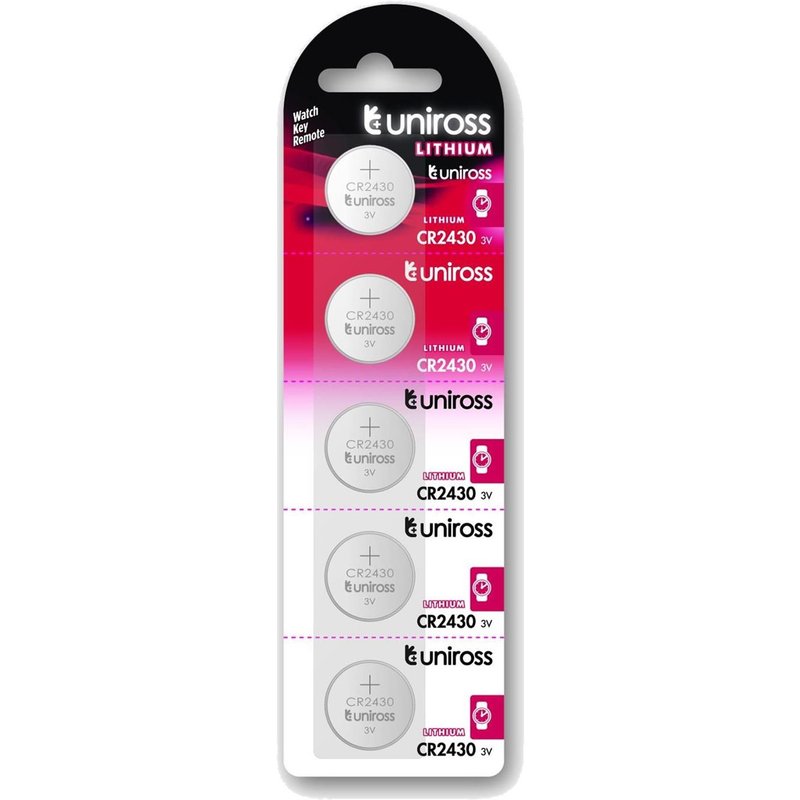 UNIROSS Pack de 5 Piles Lithium CR2430, 3V