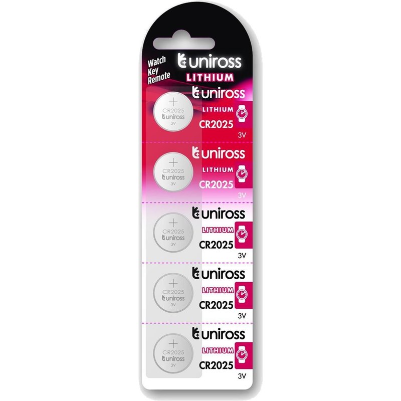 UNIROSS Pack de 5 Piles Lithium CR2025, 3V