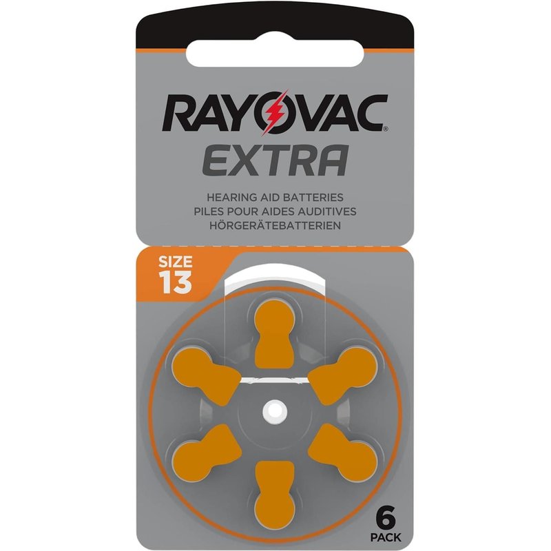 Rayovac Blister de 6 piles bouton Extra Advanced Zinc-air 1.4 V PR48/13A