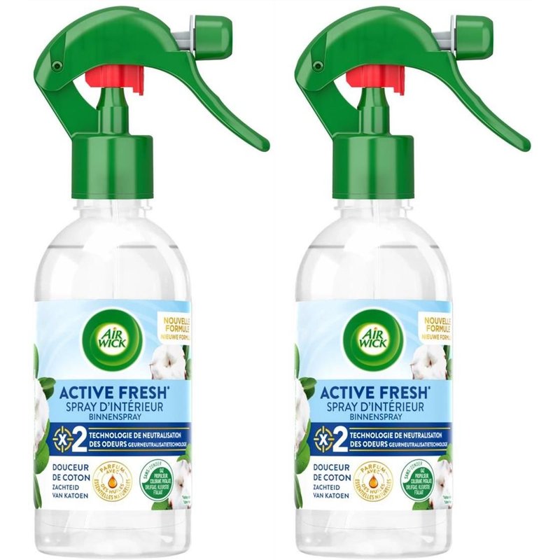 AIR WICK Lot de 2 Sprays de 237 ml Spray Neutralisateur Douceur de Coton