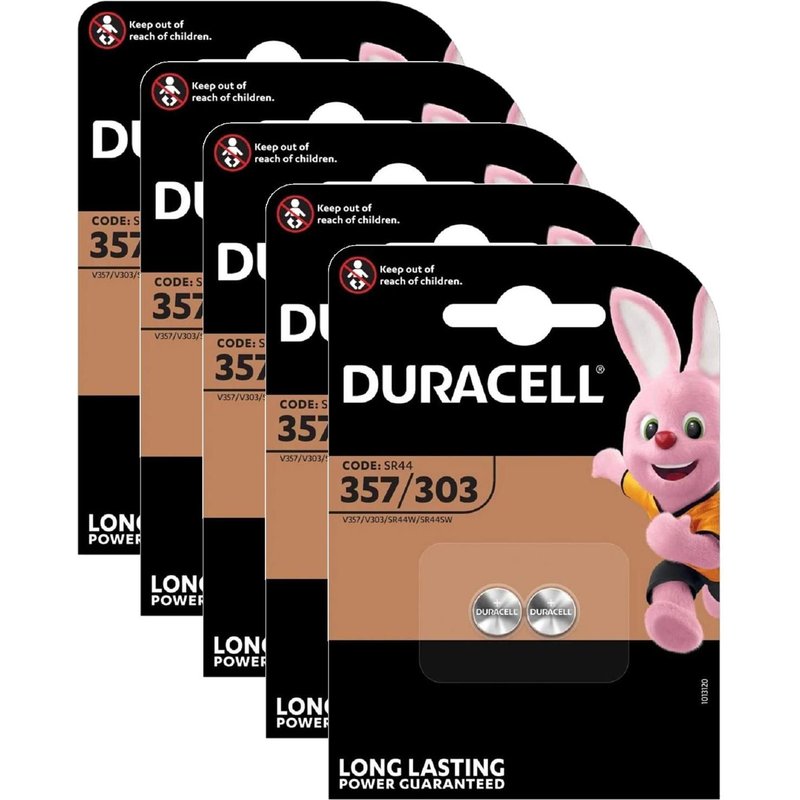 DURACELL Lot de 5 Blisters 2 piles bouton oxyde argent "Electronics" 357/303/SR44