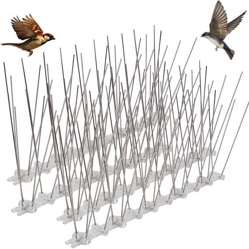 Pic Anti Pigeon, Effaroucheur Oiseaux Anti Pigeon pour Balcon, Repulsif Pigeon, Effaroucheur Pigeons Balcon, Pic Anti Chat, Corbeau Anti-Pigeon Balcon Jardin 4 Pièces 1 Meter