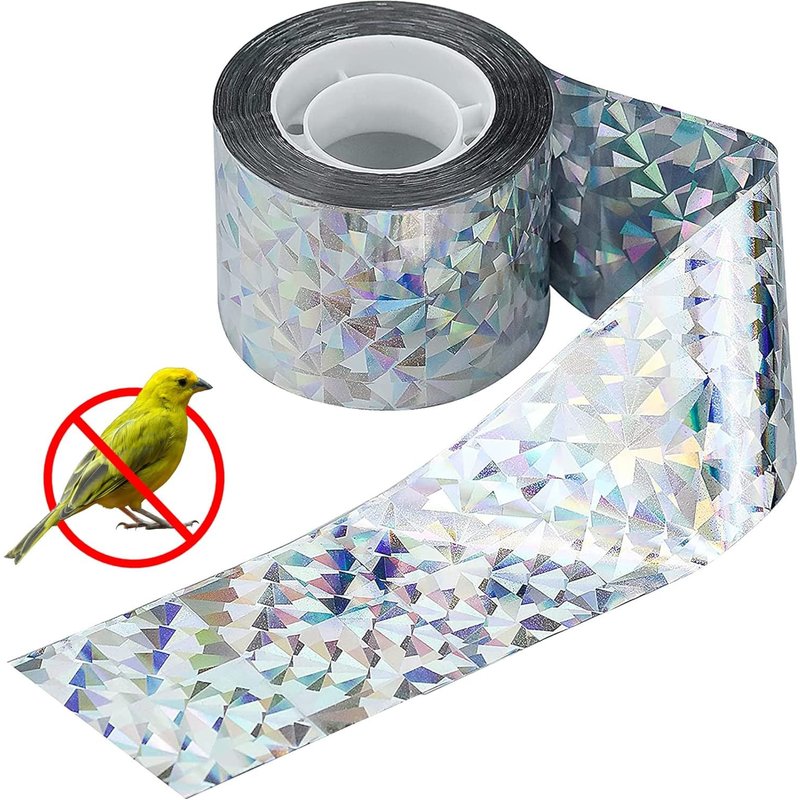 80M x 4,8CM Ruban Repulsif Pegon Oiseaux - Réfléchissant Double Face - Répulsif d'oiseaux
