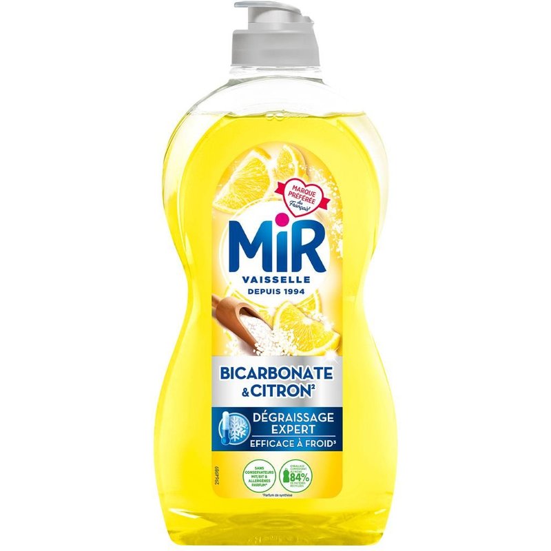 MIR VAISSELLE Liquide vaisselle Bicarbonate & Citron 450ml