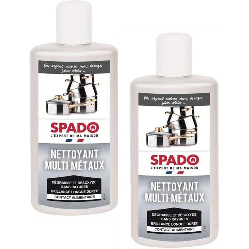 Spado Lot de 2 Flacons 250 ml nettoyant multi-métaux