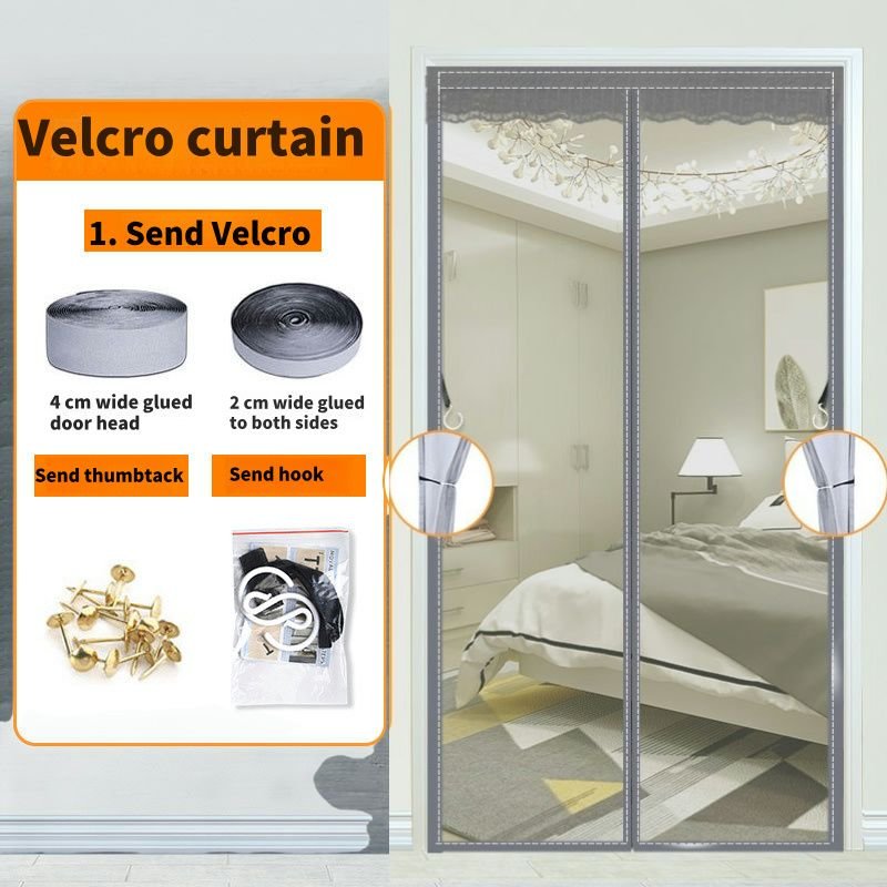 Moustiquaire magnĂ©tique pour porte-fenĂȘtre, rideau anti-insectes pour portes-fenĂȘtres contre les moustiques et autres nuisibles - Gris - 115 x 190 cm