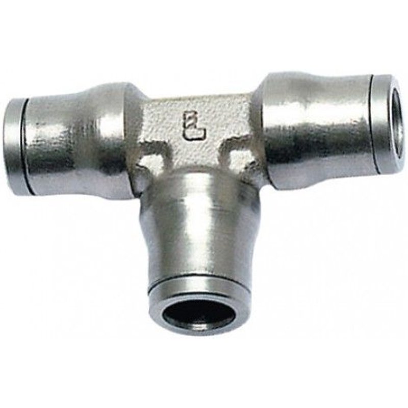 Té égal 3604 - laiton nickelé chimique FDA - diamètre 6 mm - tube/tube PARKER LEGRIS