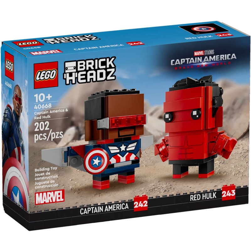 LEGO BrickHeadz - Figurines de Captain America et Hulk rouge - 40668
