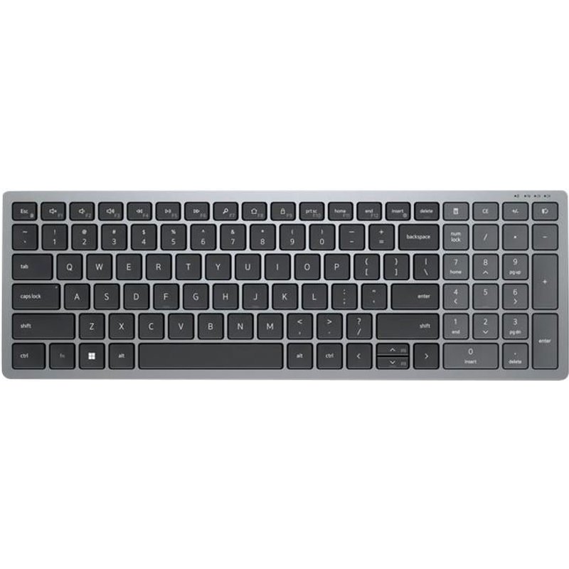 Dell KB740 - Clavier - compact, multi-dispositif - sans fil - 2.4 GHz, Bluetooth 5.0 - QWERTY - Pan Nordic - gris titan - avec 3 years NBD Advance Exchange
