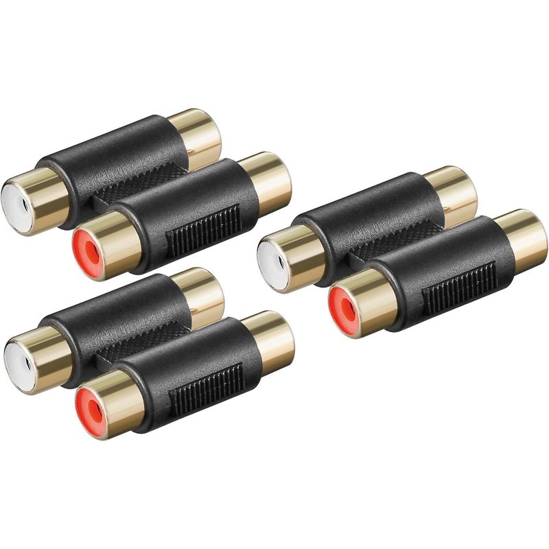 Goobay Lot de 3 Adaptateurs Raccord 2 x RCA Femelle