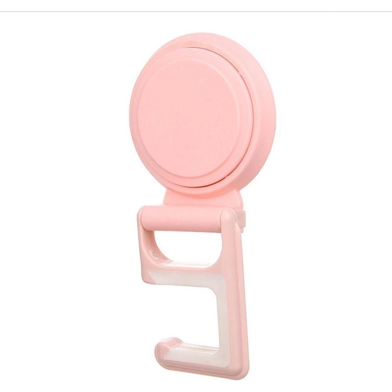 Plastique Cuisine Salle De Bain Forte Ventouse Crochet Vadrouille Brosse Parapluie Support De Rangement (Rose)