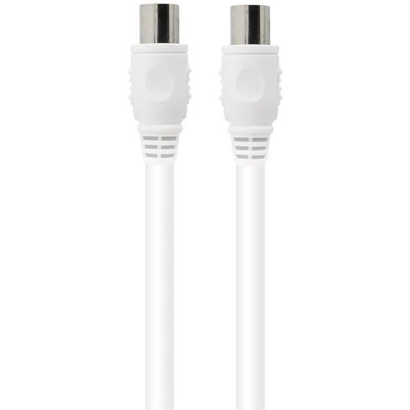 Force Power Lite - Câble d'antenne - IEC connector (9.52mm) mâle pour IEC connector (9.52mm) femelle - 2 m - coaxial - blanc