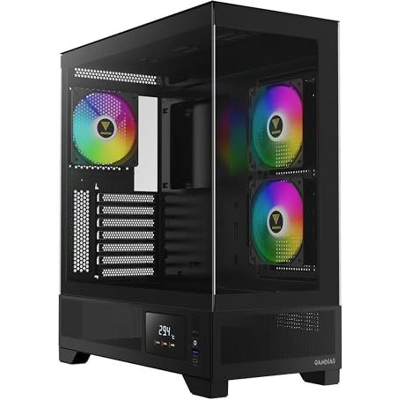 Boitier PC Moyen Tour ATX Gamdias Atlas M1 RGB avec panneaux vitrés - Noir