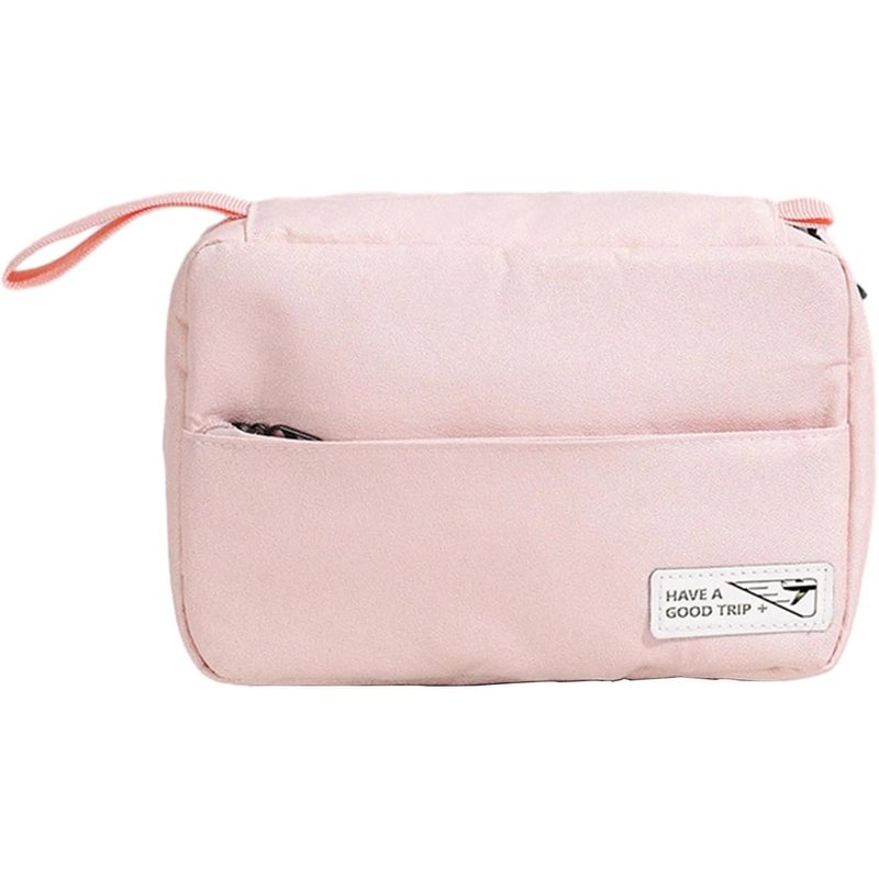 Trousse De Toilette À Trois Sections De Grande Capacité Trousse De Toilette Cosmétique Multifonctionnelle Fournitures De Rangement De Voyage Rose