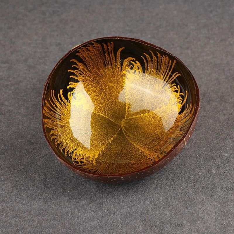 1pc Noix De Coco Bol De Rangement Clé Bonbons Rangement Organisateur Maison Ornement Jaune