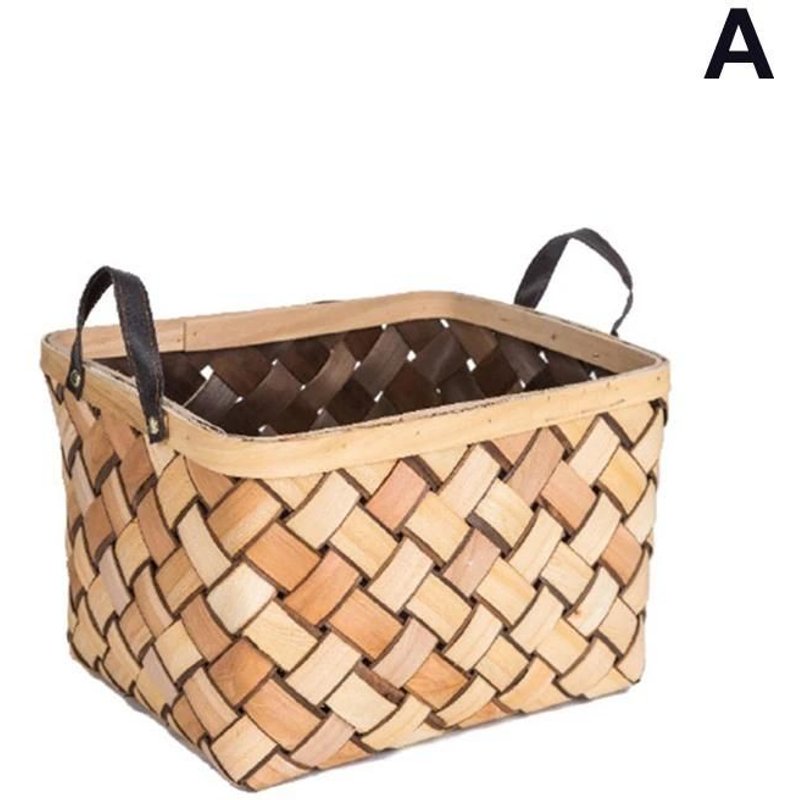 1pc Rotin Tissé Panier De Rangement Camping En Plein Air Fruits Panier De Rangement De Légumes A
