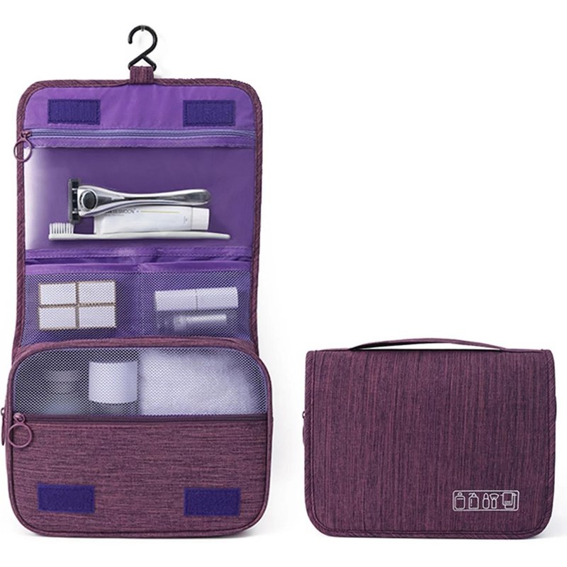 Térylènes Voyage Trousse De Toilette Paquet De Rangement Sec Humide Classification Sac De Voyage Pour L'extérieur Violet