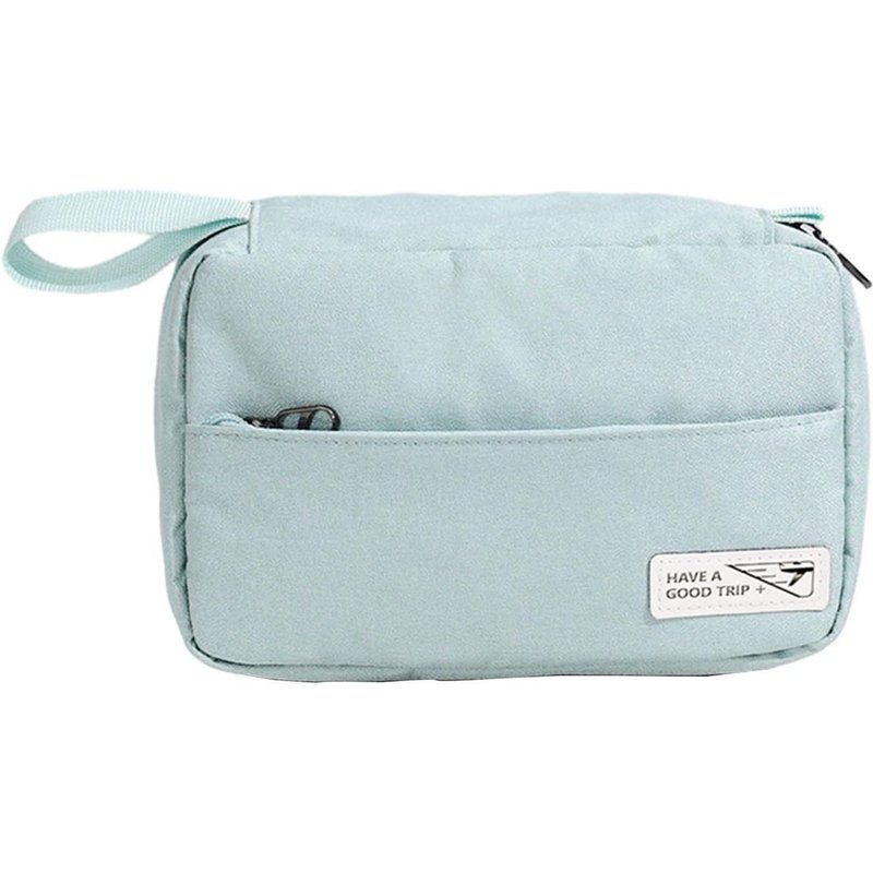 Trousse De Toilette À Trois Sections De Grande Capacité Trousse De Toilette Cosmétique Multifonctionnelle Fournitures De Rangement De Voyage Bleu Clair