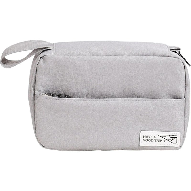 Trousse De Toilette En Trois Sections De Grande Capacité Trousse De Toilette Cosmétique Multifonctionnelle Fournitures De Rangement De Voyage Gris