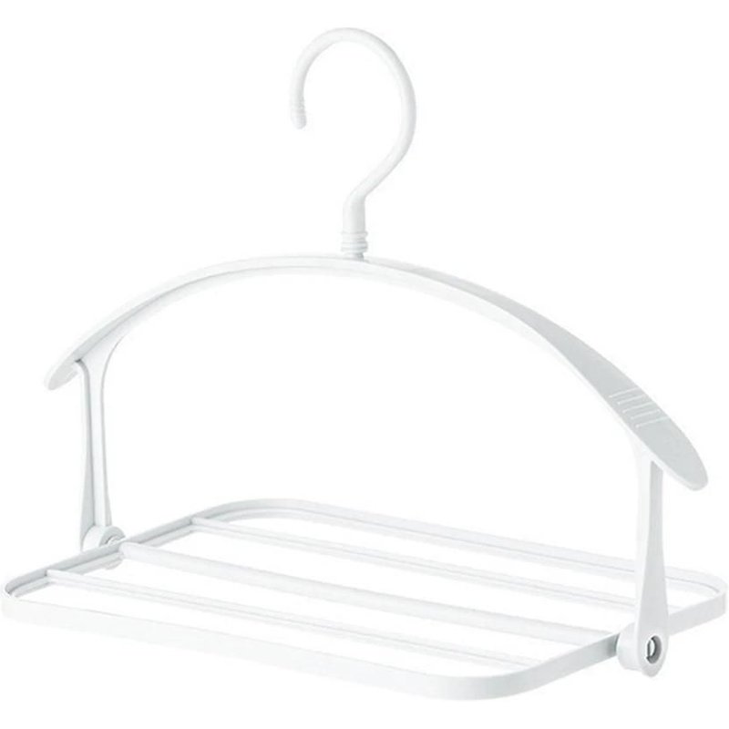 Porte-VĂȘtements Pliant RĂ©versible Support Tridimensionnel Design MĂ©nager Blanc