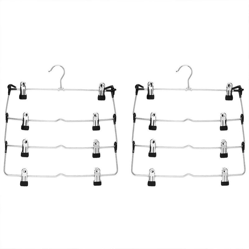 Pantalon Pliant Rack Jupe Clip Multicouche Porte-Vêtements Pliant Porte-Pantalons En Métal Magique Jupe Courte Rack De Rangement A,2pcs
