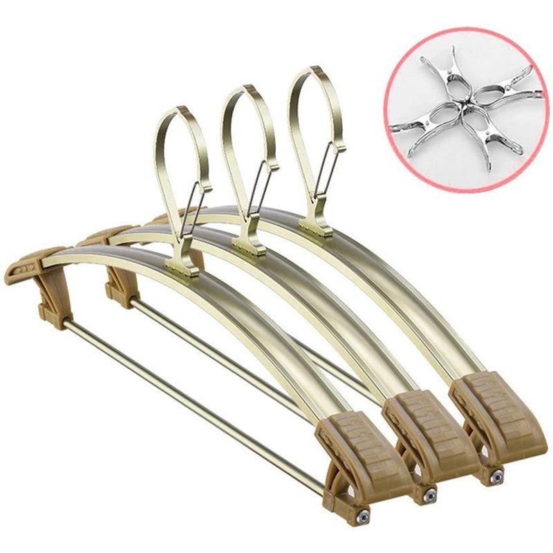 Porte-VĂȘtements Coupe-Vent Maison Ălargi Alliage D'aluminium VĂȘtements Support SĂ©chage ExtĂ©rieur VĂȘtements Porte-VĂȘtements Suspendu Champagne,5pcs