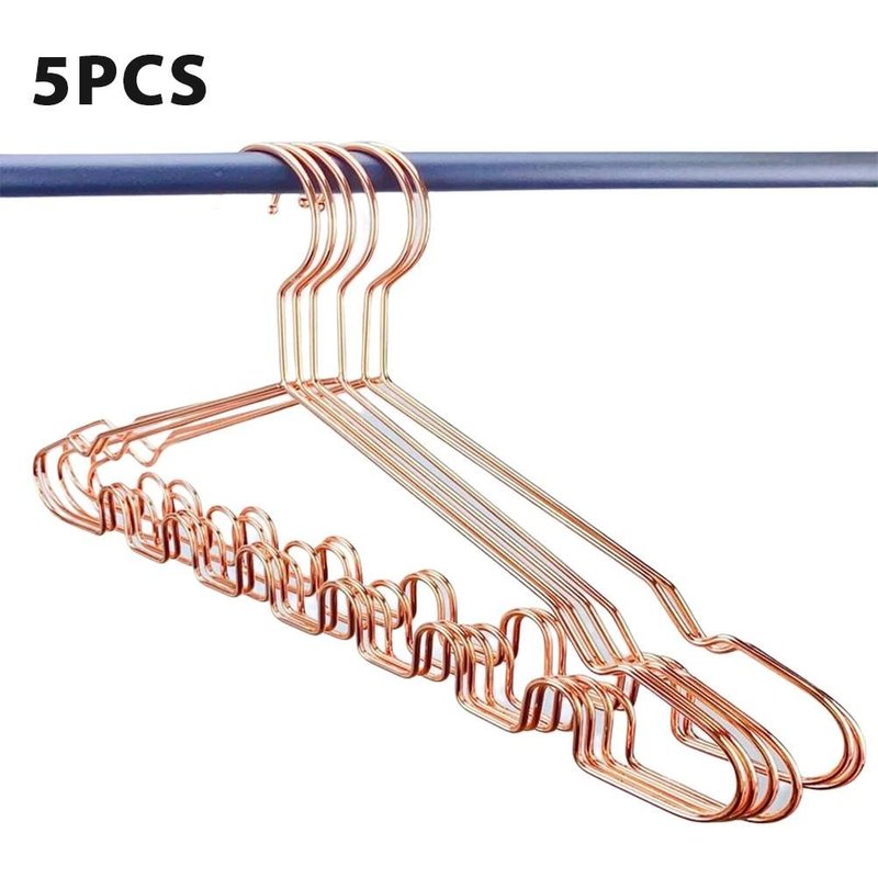 Vague Cintres Sling MĂ©nage Suspendu VĂȘtements AntidĂ©rapant Non Marquant SĂ©choir Support De Sous-VĂȘtements De Rangement Multifonctionnel Or Rose,5pcs