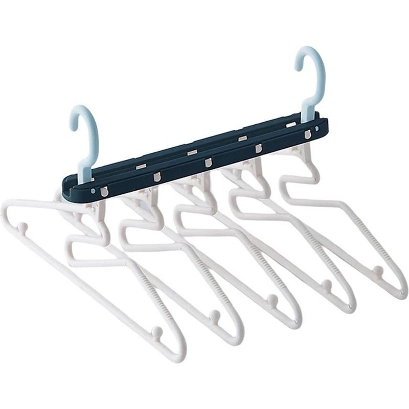 Porte-VĂȘtements Vertical Porte-VĂȘtements Multifonctionnel Pliant Porte-VĂȘtements Multifonctionnel Porte-VĂȘtements Magique RĂ©tractable Suspendu Ă La Maison Bleu FoncĂ© Bleu Clair