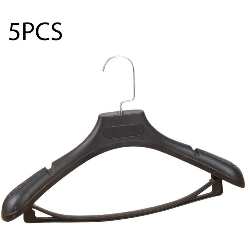Épaule Large Sans Couture En Plastique Porte-Vêtements Magasin De Vêtements Costume Porte-Vêtements Ensemble Vêtements Suspendu Porte-Vêtements Noir,5pcs,Femme 7