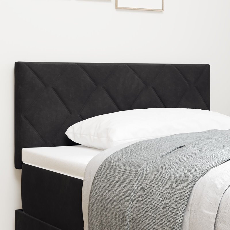 TĂȘte De Lit Vidaxl Design Blocs De Diamant Noire 90 Cm Velours