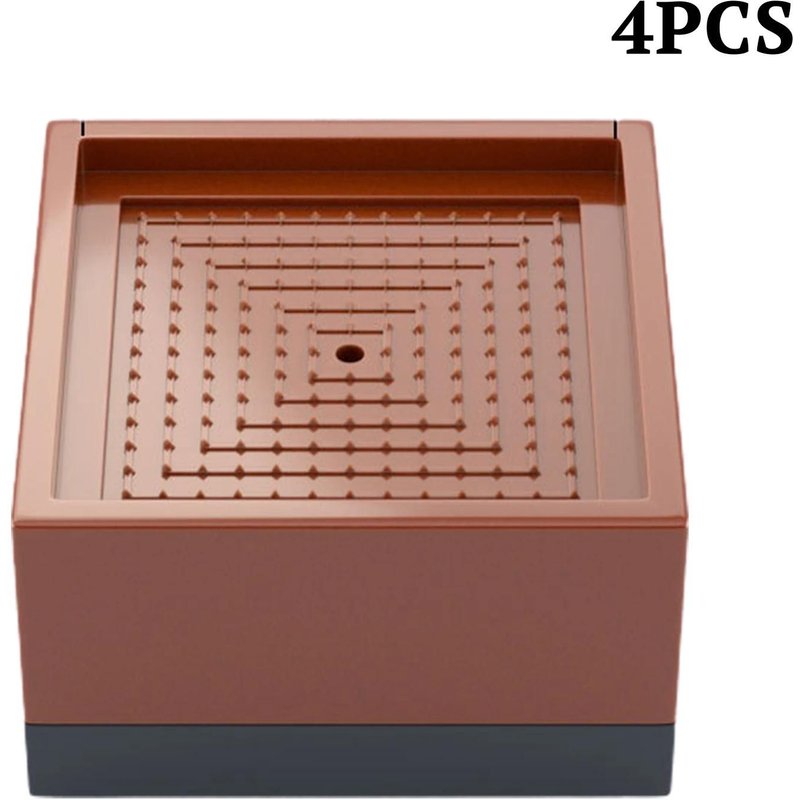 Meubles Rehausseur Pad Antidérapant Robuste Lit Risers Support De Base Absorbant Les Chocs Pour Bureau Marron,4pcs,7.8 * 7.8 * 4cm,Tout Autour