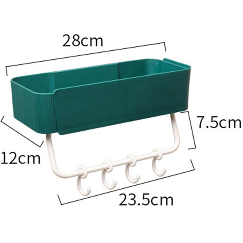 Support De Rangement Multifonctionnel Mural Pour Salle De Bain Cuisine Fond Creux Vert