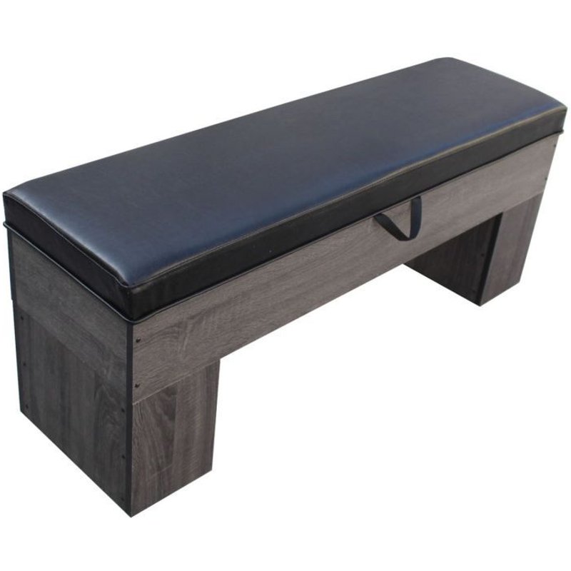 Banc Bois avec rangement 113 x 32 cm avec coussin - Deluxe - Gris