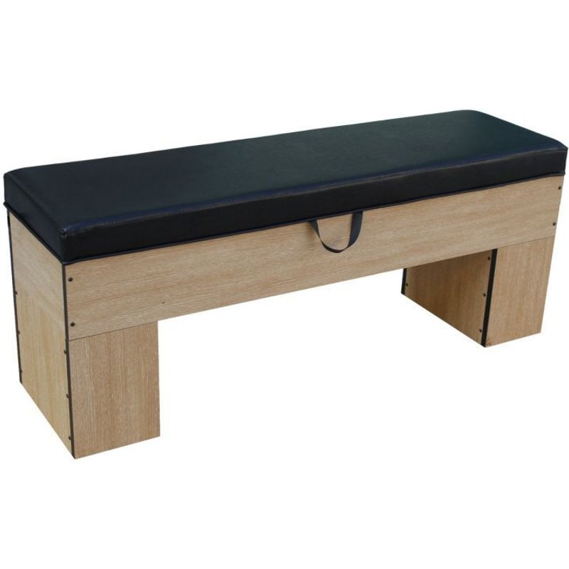 Banc Bois avec rangement 113 x 32 cm avec coussin - Deluxe - Beige