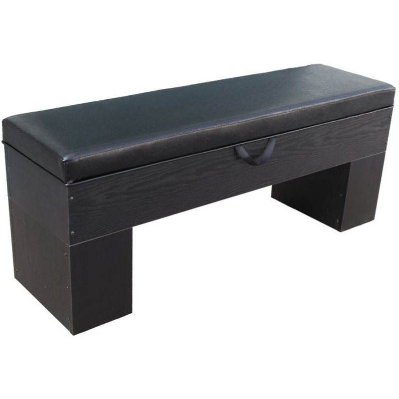 Banc Bois avec rangement 113 x 32 cm avec coussin - Deluxe - Noir