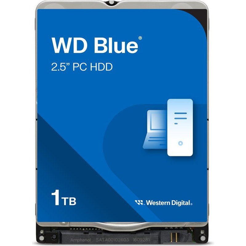 WD Blue WD10SPZX - Disque dur - 1 To - interne - 2.5" - SATA 6Gb/s - 5400 tours/min - mémoire tampon : 128 Mo