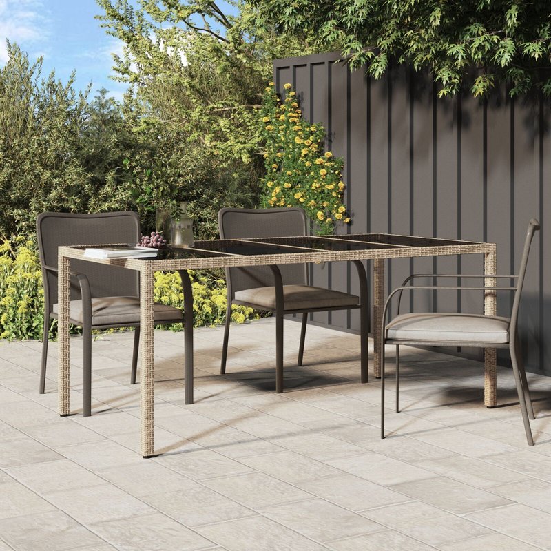 Vidaxl Table De Salle À Manger De Jardin Beige 190x90x75 Cm Rattan