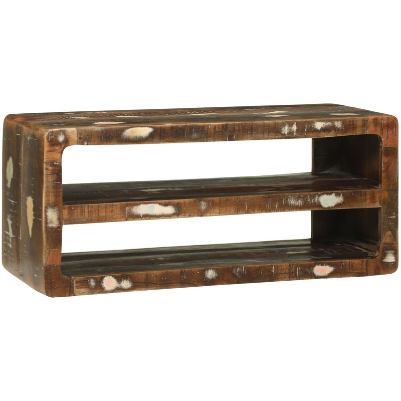 Vidaxl Meuble Tv 80x32x36 Cm En Bois Massif Récupéré