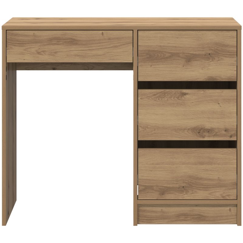 Vidaxl Bureau D'Ă©criture Marron ChĂȘne Artisanal Bois D'ingĂ©nierie Compact
