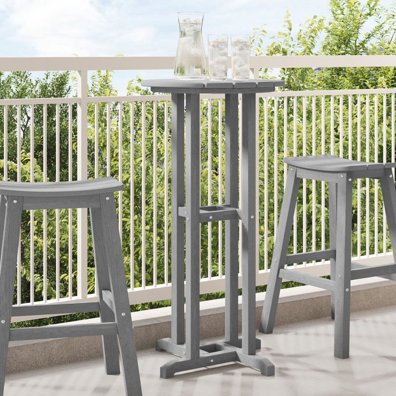 Vidaxl Table De Bar Gris Clair 55x55x107 Cm Hdpe