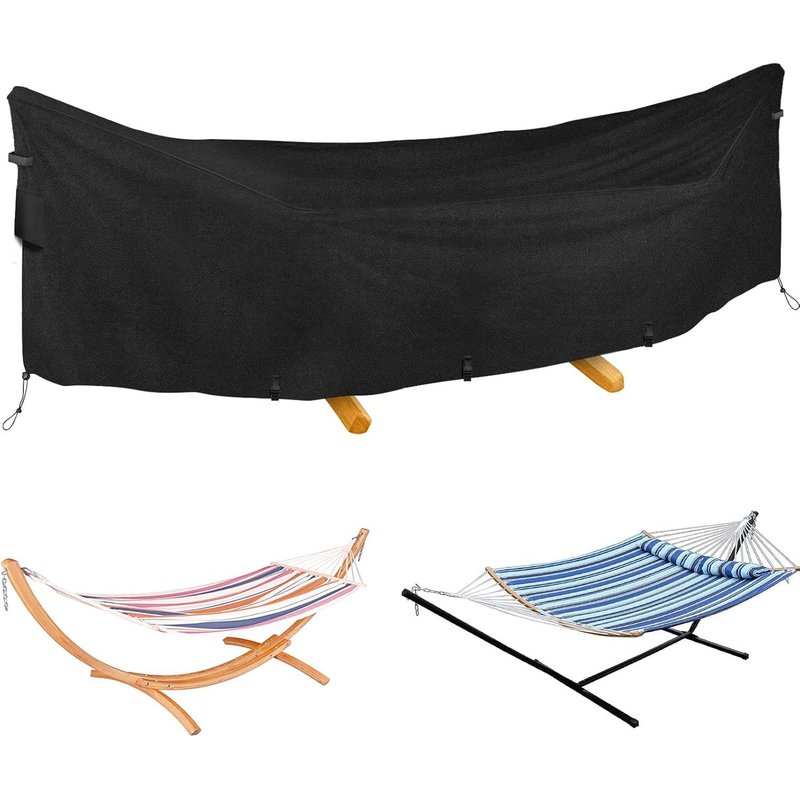 Housse De Hamac Imperméable, L 310 X H 80 Cm Baches Complète Oxford 420d, Bache De Protection Extérieur Pour Hamac Avec Barre Et Hamac Double, Coupe-Vent, Résistant À L'hiver, Aux Intempéries