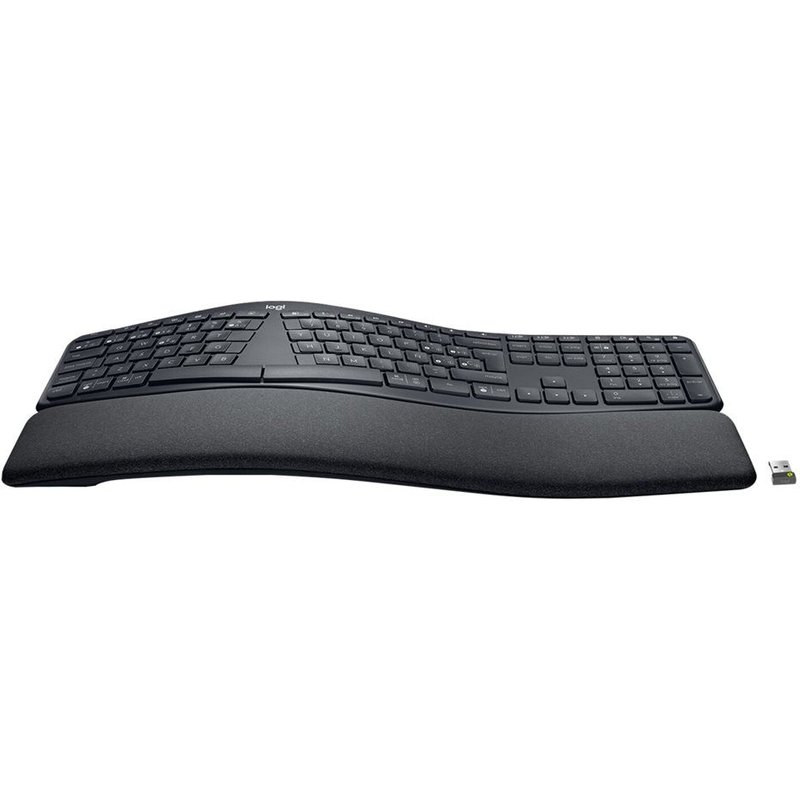 Logitech Ergo Series ERGO K860 for Business - Clavier - full size - sans fil - 2.4 GHz, Bluetooth 5.0 LE - QWERTY - Espagnol - Europe - graphite