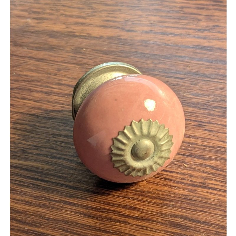Bouton De Tiroir En Porcelaine Rose