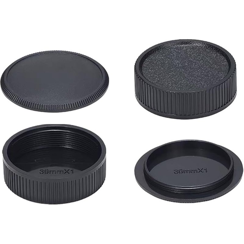 Lot de 2 cache-objectifs M39 et cache-objectif arrière compatibles avec appareil photo Leica L39 M39 et objectif à vis de 39 mm