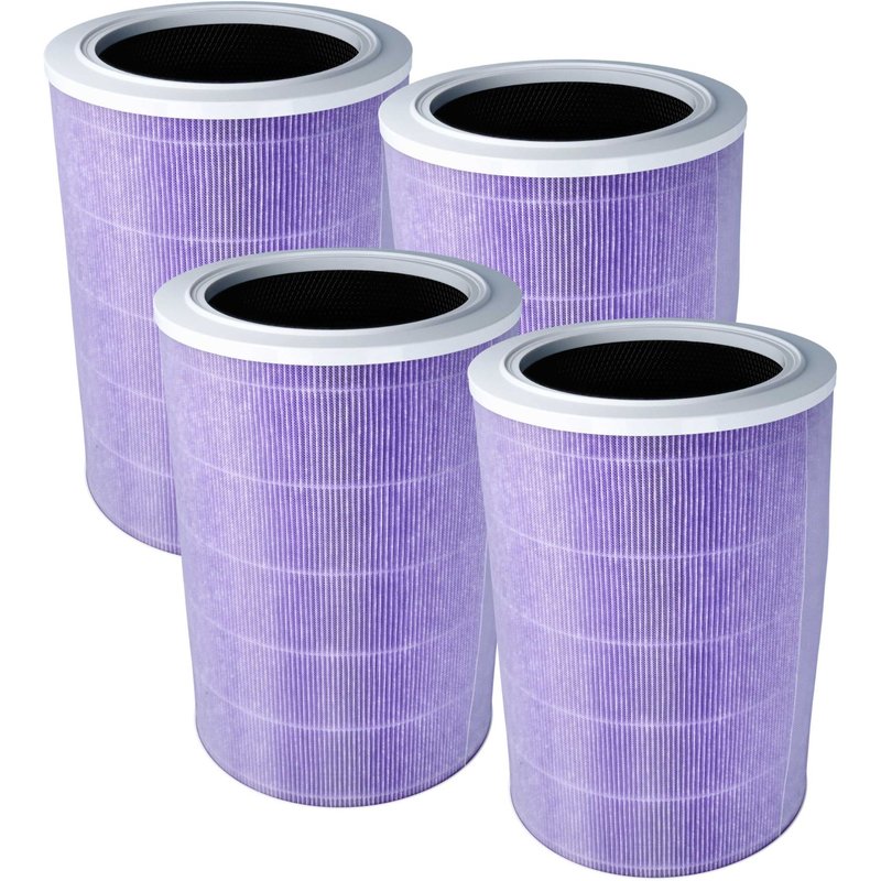 vhbw 4x Filtres HEPA compatible avec Xiaomi Mi Air Purifier 3H purificateur d'air - Filtre avec charbon actif intégré, antibactérien