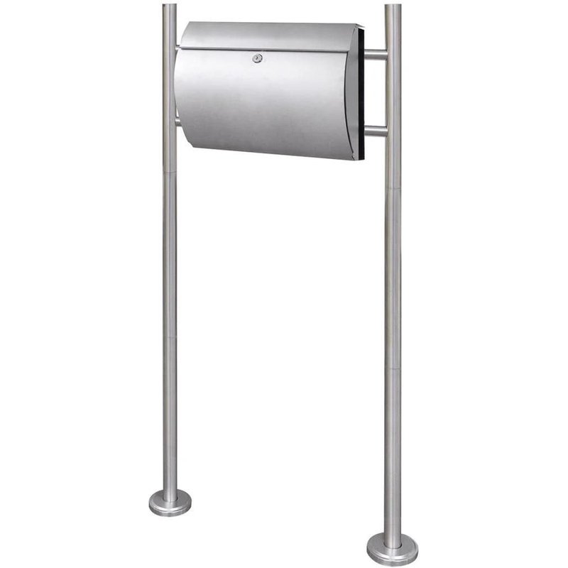 Boite aux lettres design contemporain acier inoxydable sur pieds 120 cm Helloshop26 1002005