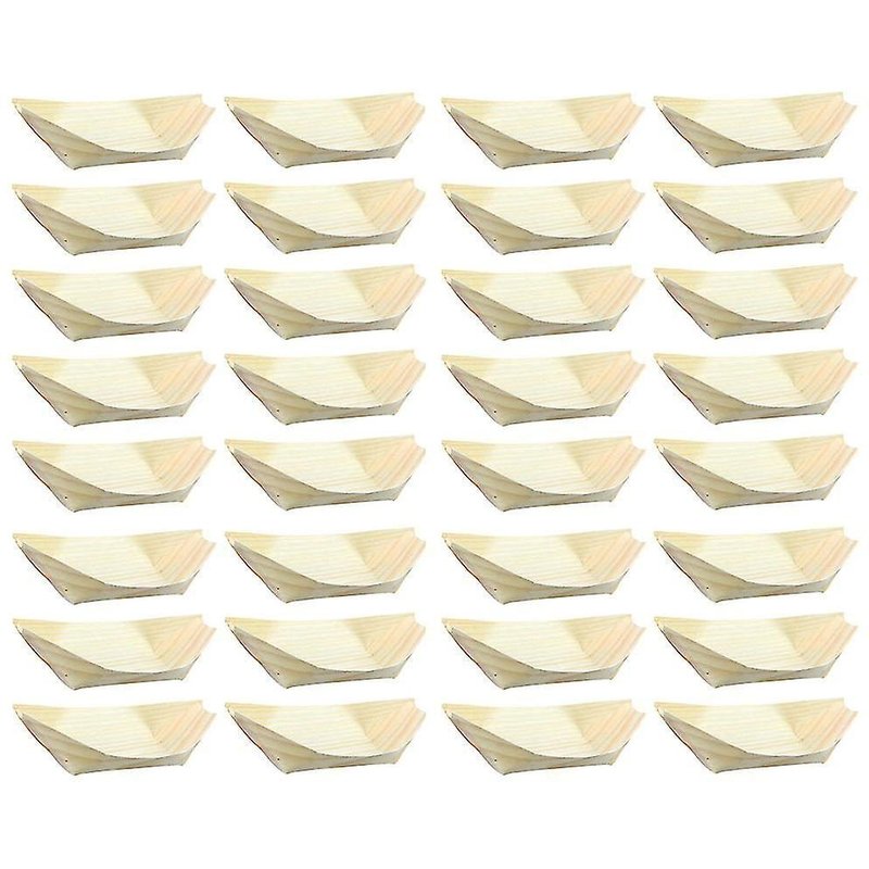 Lot De 50 Contenants Écologiques En Forme De Bateau Pour Snacks ¿ Bols De Service En Bois Durables Pour Sushis, Friandises Et Plus Encore ¿ Paquet De 50